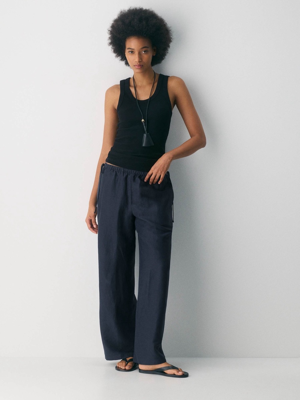 Wilfred Artisan Pant CruiseLinen Mid-Rise Pull On Relaxed Fit Side Ties Aritzia